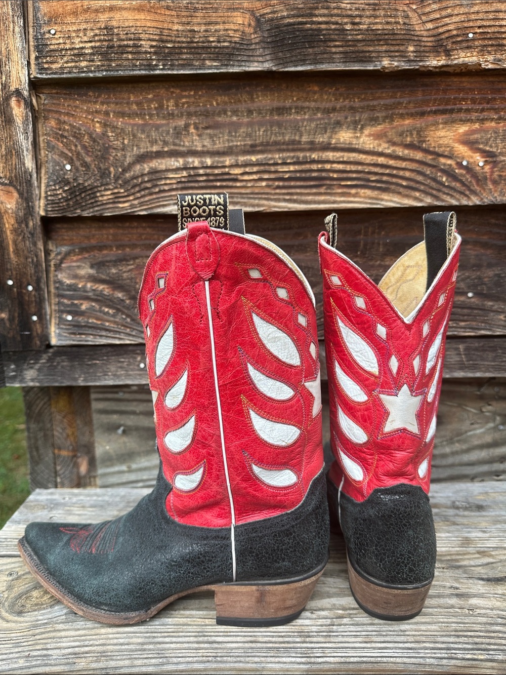 Vintage Justin Boots cowboy cowgirl